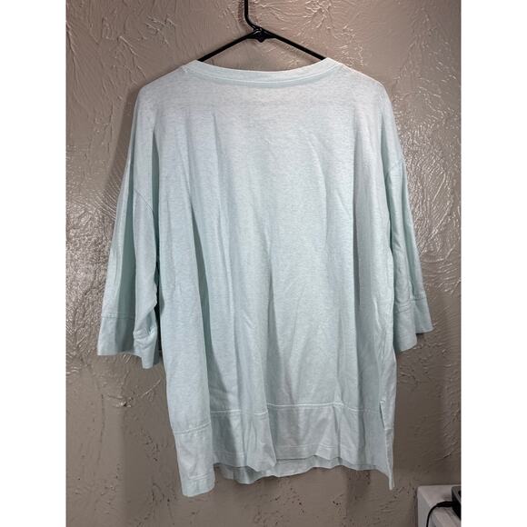Pure Jill J.Jill Hemp Cotton Knit Seamed Tunic Light Blue Petite Size Small PS - Picture 2 of 5